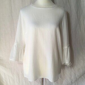 Counterparts‎ Bell Sleeve Blouse Womens M Office Cottage Gypsy Bohemian Elegant